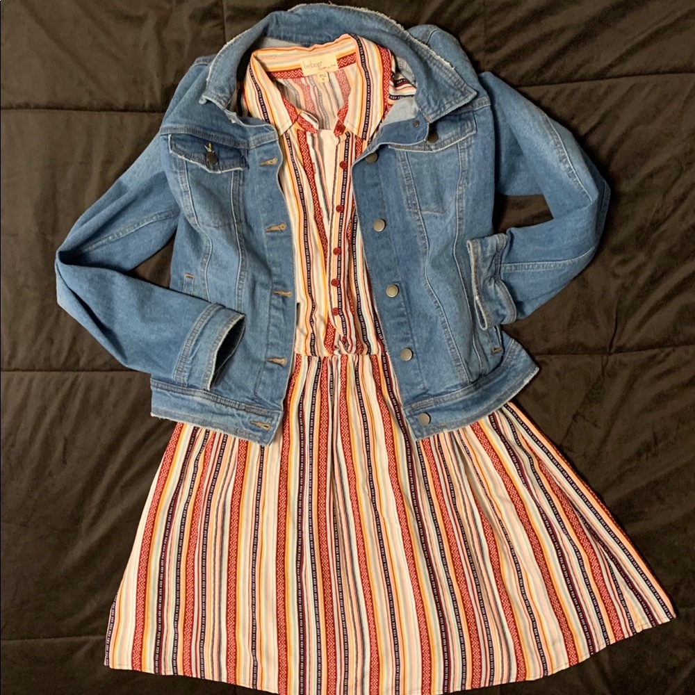 Striped A-line Dress